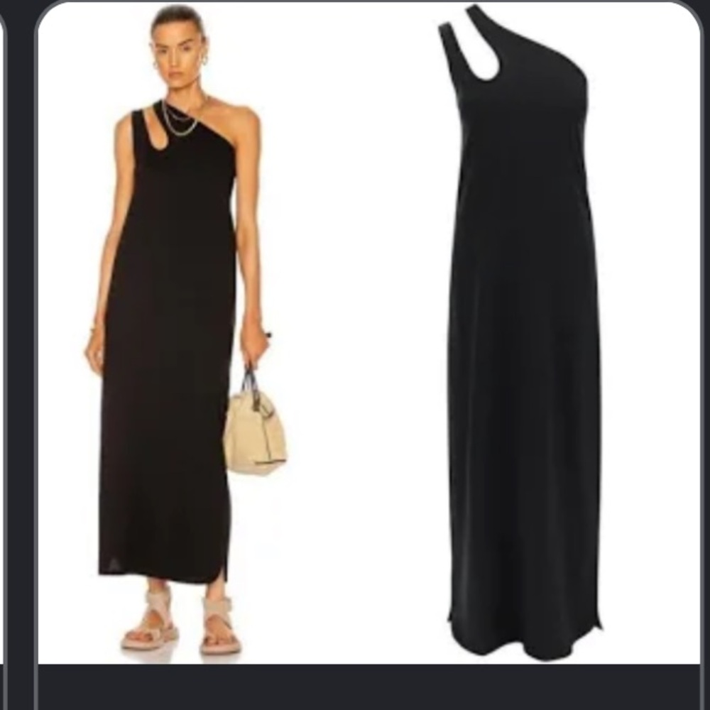 loulou studio One-Shoulder Black Maxi Dress cotton